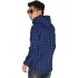 Kemeja Flanel Hoodie Tartan Blue
