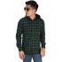 Kemeja Flanel Hoodie Tartan Green