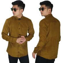 Kemeja Panjang Corduroy Basic Mustard