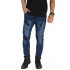 Biker Jeans 3 Ripped Dark Blue