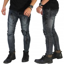 Biker Jeans Extra Ripped Washed Grey