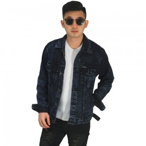 Jaket Denim Trucker Sandwash Black Faded