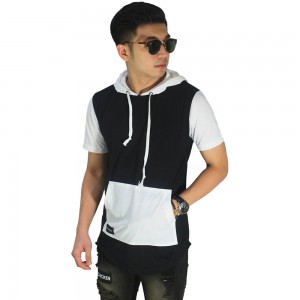 Hoodie T-Shirt Two Tone Black