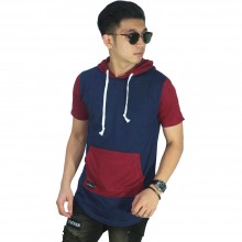 Hoodie T-Shirt Two Tone Navy