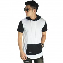 Hoodie T-Shirt Two Tone White
