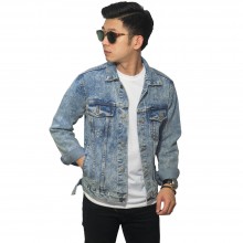 Jaket Denim Trucker Sandwash Vintage Blue