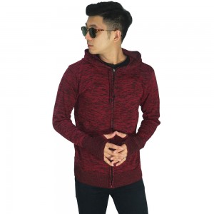 Knit Hoodie Fingerless Tuton Maroon