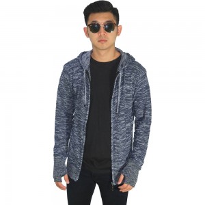 Knit Hoodie Fingerless Tuton Navy