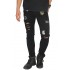 Jeans Frayed Ripped Embroidery Patch Black