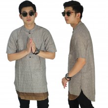 Baju Muslim Kurta Gamis Kombinasi Gradasi Coklat