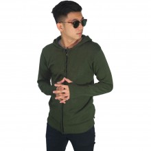 Knit Hoodie Fingerless Dark Green