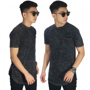Longline T-Shirt Washed Black