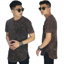 Longline T-Shirt Washed Brown