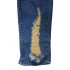 Jeans Frayed Ripped Embroidery Patch Vintage Blue