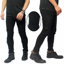 Biker Jeans Extend And Patch Black