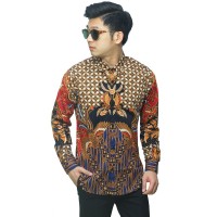 Kemeja Batik Elegan Kombinasi Motif Nusantara Black