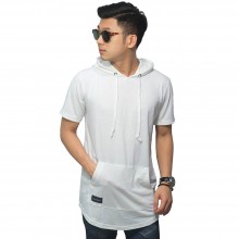 Longline T-Shirt Hoodie White