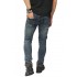Biker Jeans Destroyed Ripped Grey