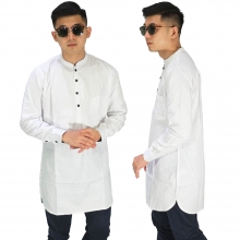 Baju Muslim Kurta Gamis Panjang Polos Putih