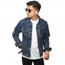Jaket Denim Trucker Basic Indigo Washed