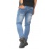Biker Jeans Destroyed Ripped Soft Blue