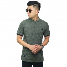 Polo Grandad Collar Dust Green