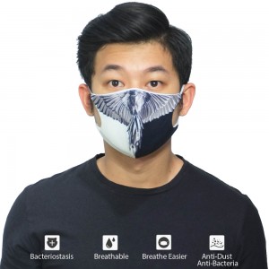 Masker Motif Wings Black and White 2 Lapis Isi Tisu