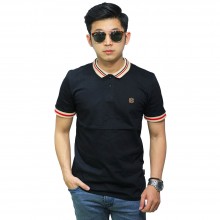 Polo Collar Stripe Black