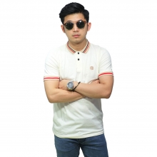 Polo Collar Stripe Broken White