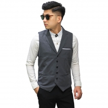 Vest Formal With Collar Lapel Dark Grey