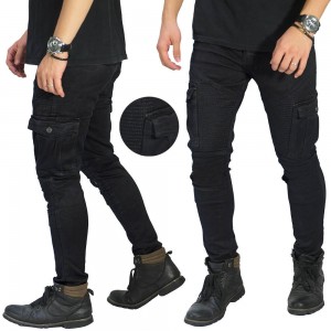 Biker Jeans Cargo Maskulin Black