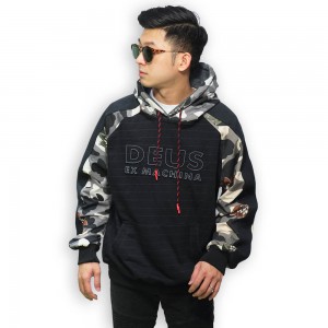 Jaket Hoodie Oversize Camouflage Lotus Black