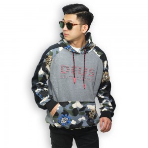 Jaket Hoodie Oversize Camouflage Lotus Grey