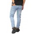 Jeans Ripped With Biker Patch Soft Blue
