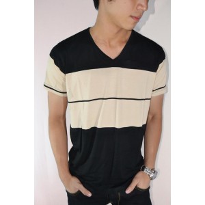 Striped Tee Black Mocca