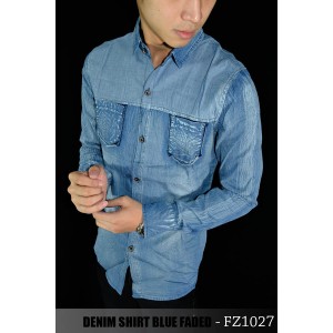 Kemeja Denim Blue Faded
