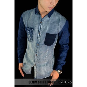 Kemeja Denim Patch