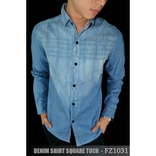 Kemeja Denim Square Tuck