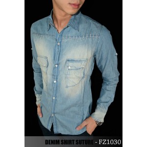Kemeja Denim Suture