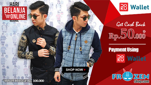 Harbolnas 2015 frozenshop.com memberikan diskon hingga 70%, dan cash back 50rb pembayaran dengan doku wallet