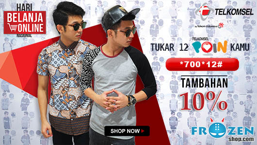 Harbolnas 2015 frozenshop.com memberikan diskon hingga 70%, dan tukarkan 12 telkomsel poin untuk tambahan 10%