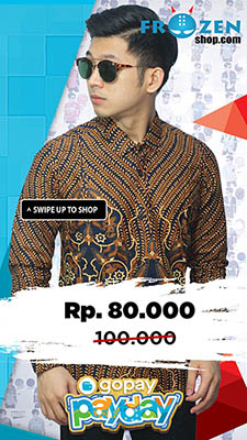 Promo GoPay Kemeja Batik Motif Classic Navy