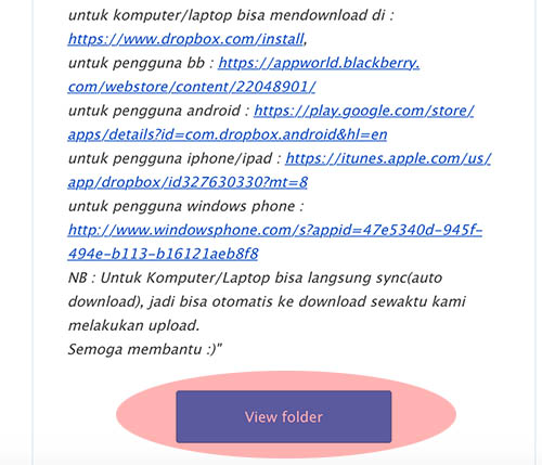 cek email dari dropbox